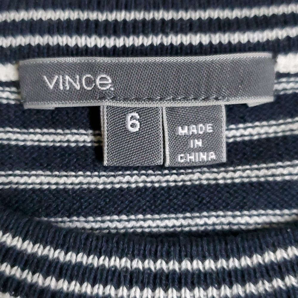 Boys Vince kids cotton sweater nautical navy white stripes size 6 Excellent cond